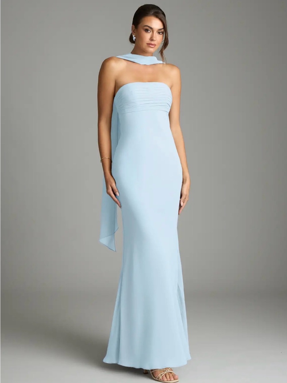 Azazie Saylor Dress Chiffon Sky Blue